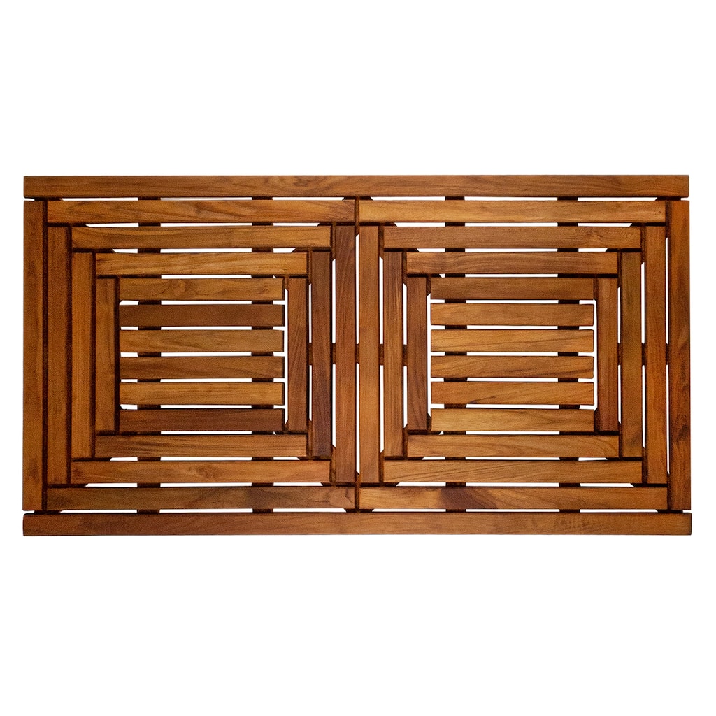 Nordic Style Teak Oiled Double Framed Shower/Bath Mat 39" x 19"