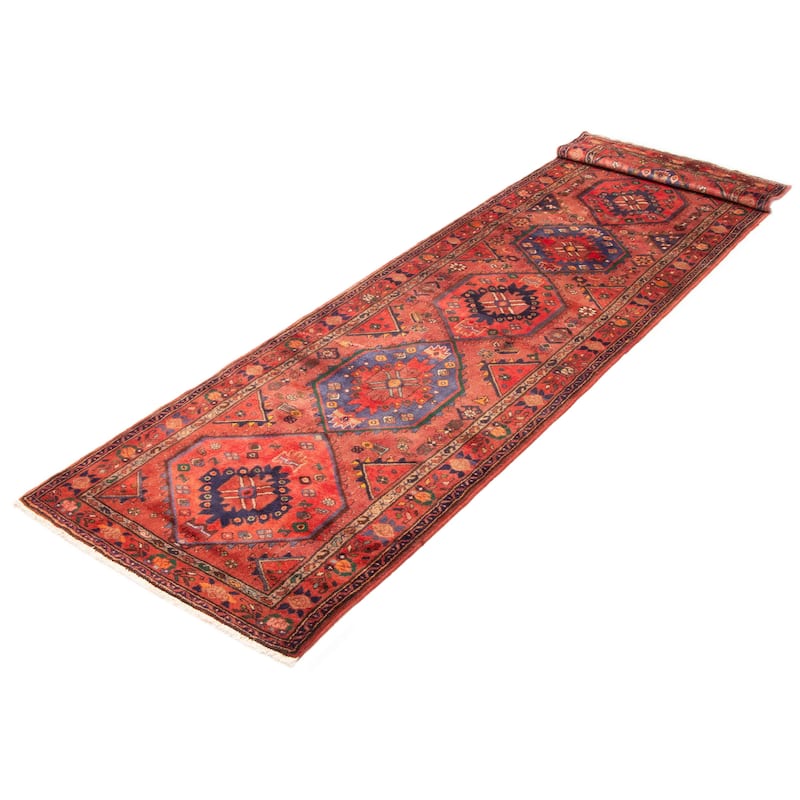 ECARPETGALLERY Hand-knotted Andelz Red Wool Rug - 3'7 x 13'0