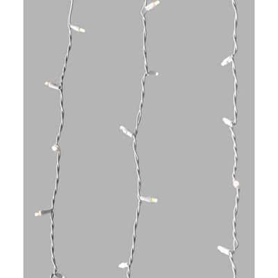 240 White LED Wide Angle Christmas Drops String Lights 8 Ft White Wire