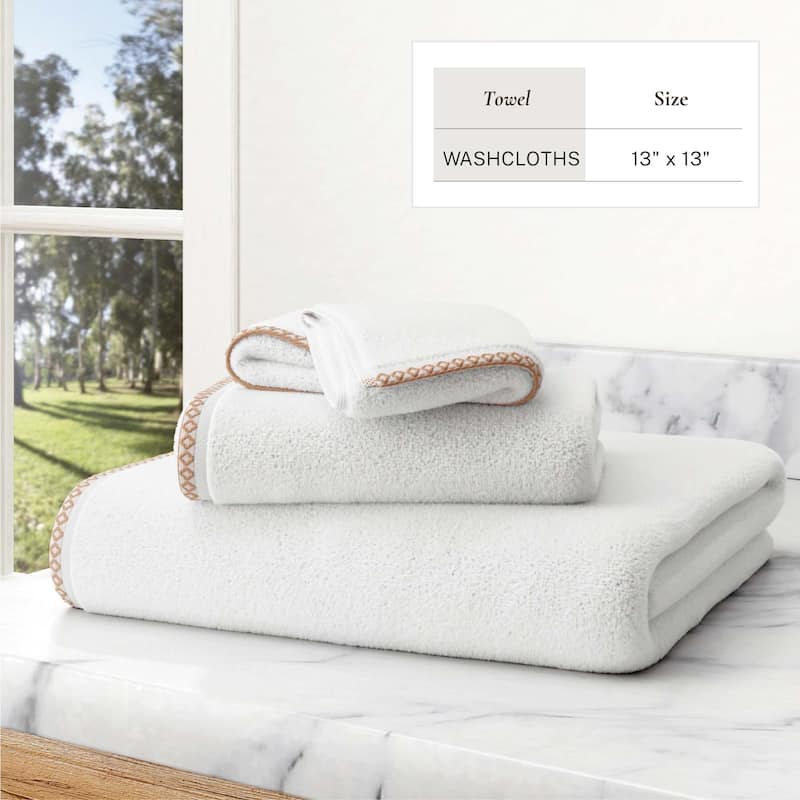 Linery & Co. Quick-Dry Cotton and Decorative Border Towel Set