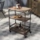 preview thumbnail 1 of 6, Herman Industrial Antique Black Metal 2-Shelf Serving Cart by Furniture of America