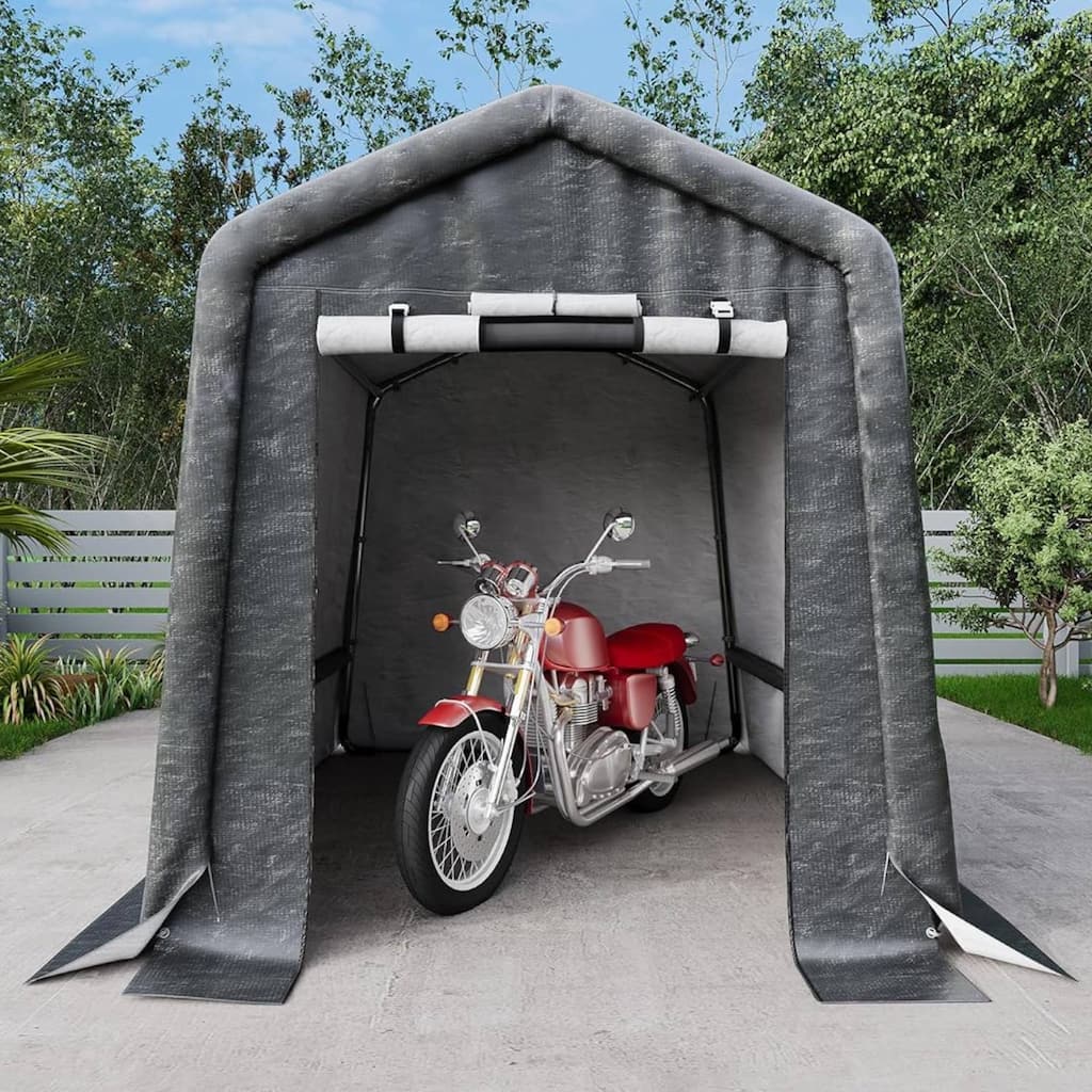 6x8 FT Portable Outdoor Storage Shed, Carport for Motorcycle, Firewood, Garden and Tools - 6X8 Ft