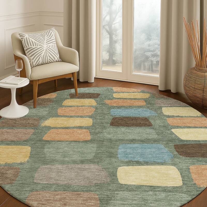 Machine Washable Indoor/ Outdoor Casual Hoppy Chantille Rug