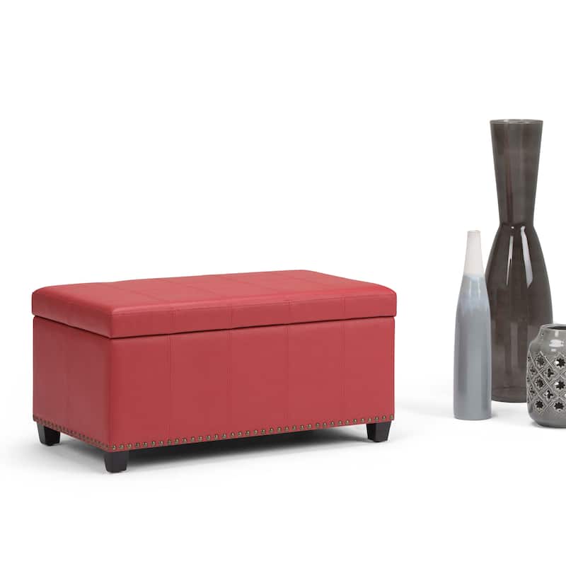 WYNDENHALL Megan 34 inch Wide Transitional Rectangle Storage Ottoman