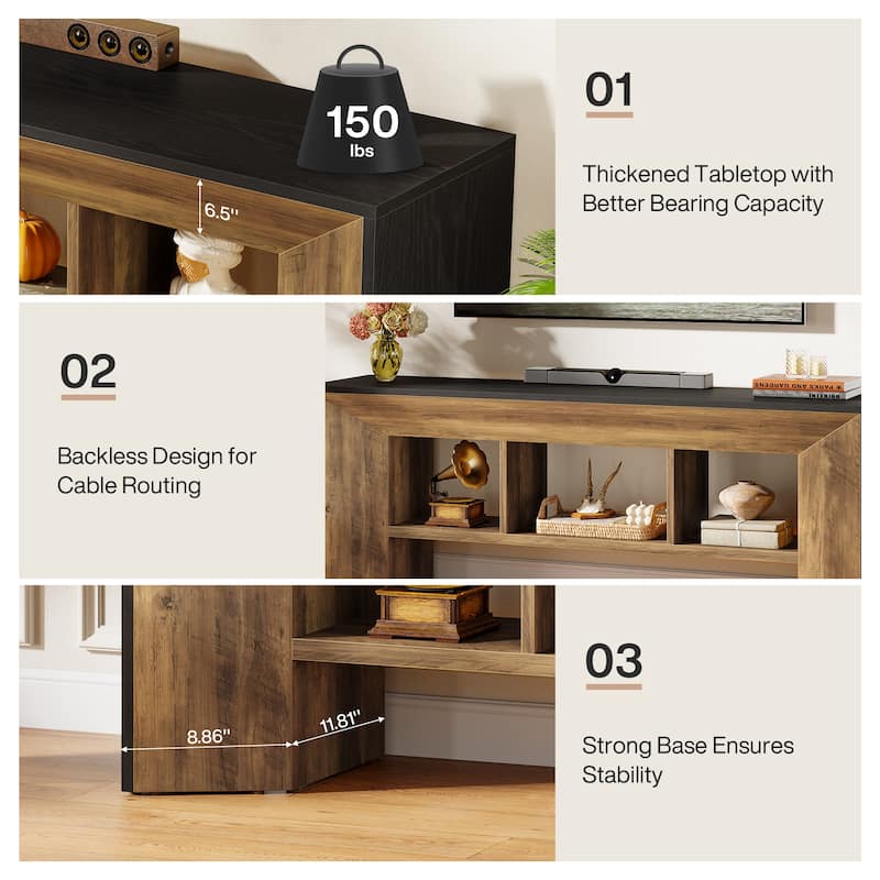 63-Inch Long TV Stand for Up to 70 Inch TV