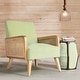 preview thumbnail 24 of 57, Carmina Upholstered Accent Chair with Natural Rattan Arms by HULALA HOME