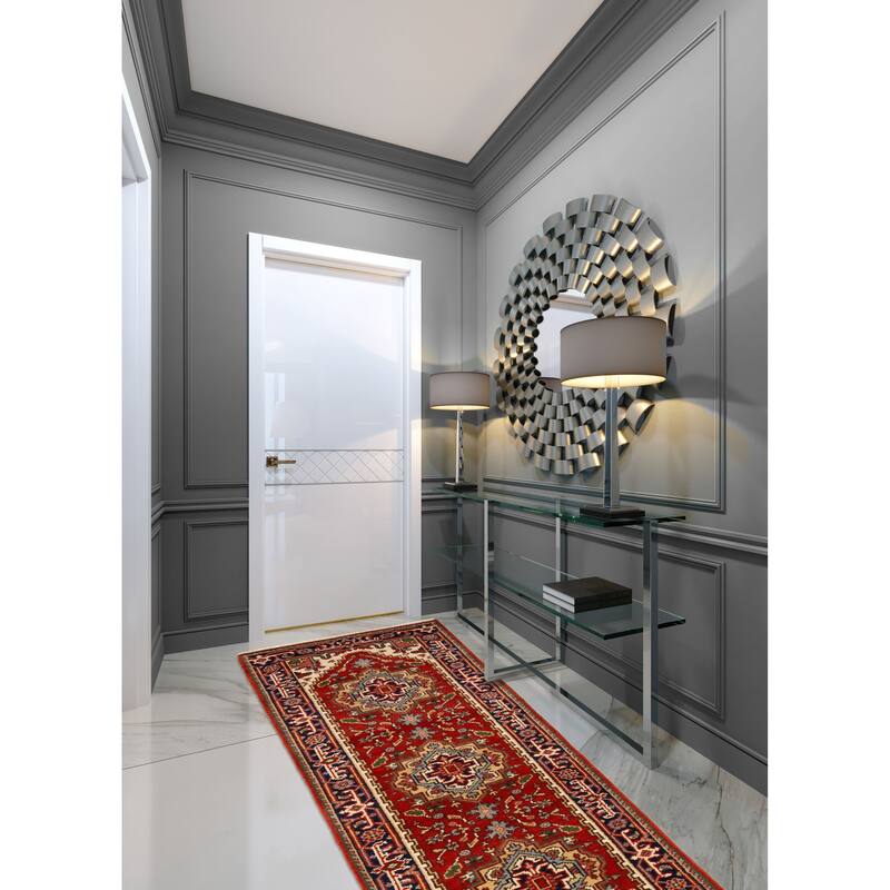 ECARPETGALLERY Hand-knotted Serapi Heritage Red Wool Rug - 2'6 x 20'0