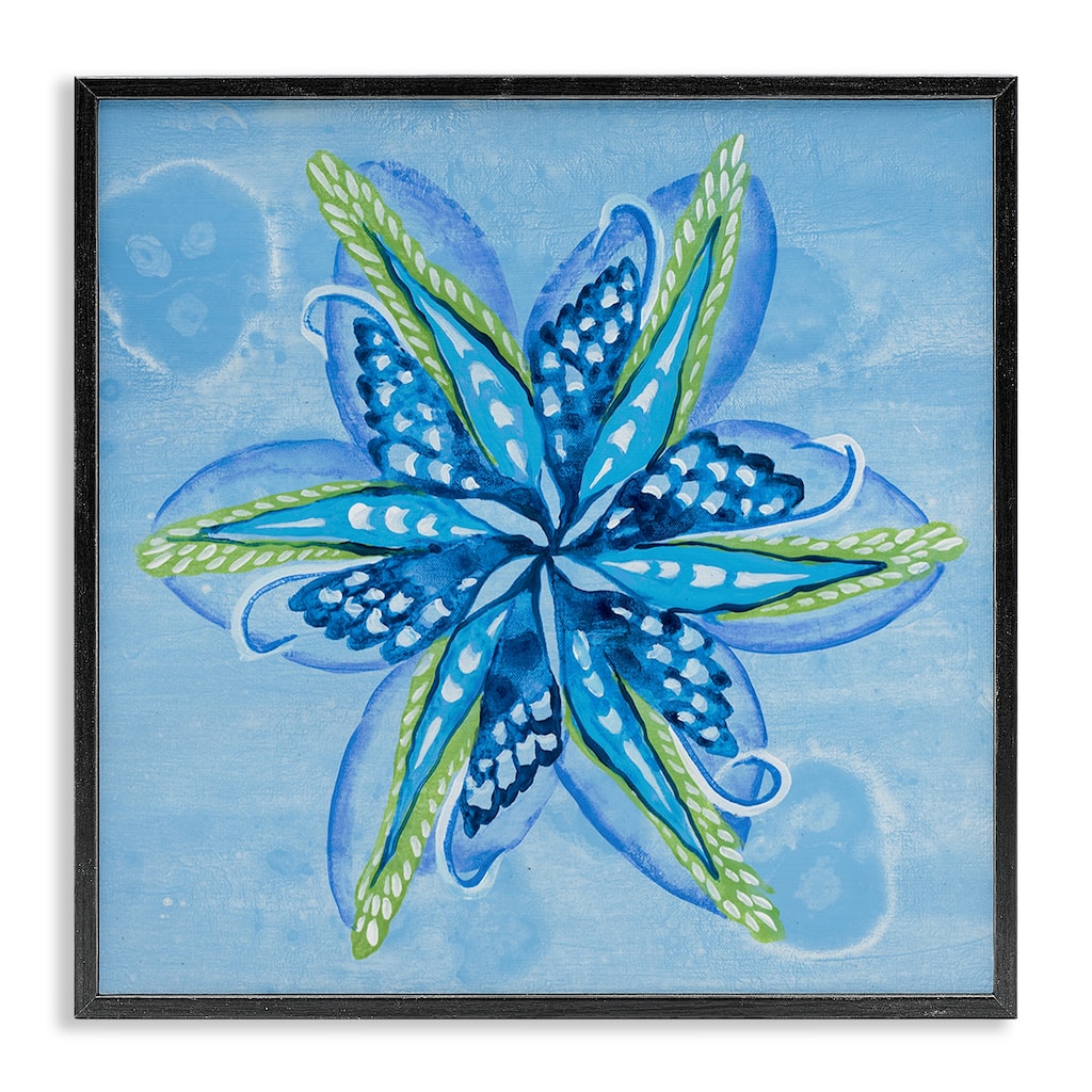 Stupell Star Shaped Abstract Flower Framed Giclee Art Design By Liz Jardine