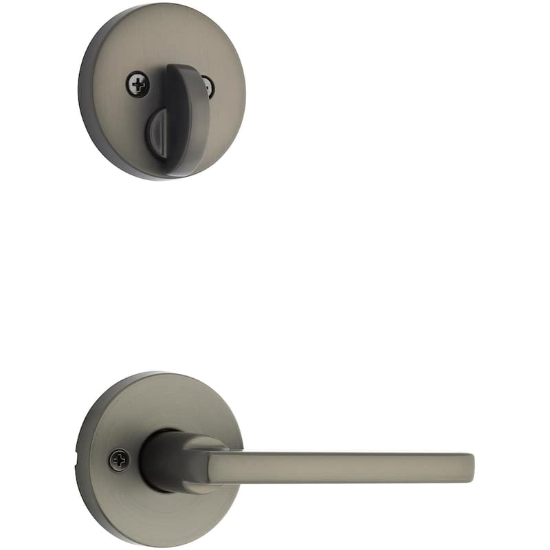 Kwikset 971HFLRDT Halifax Lever Keyed Entry Handleset Interior Pack - Gun Metal