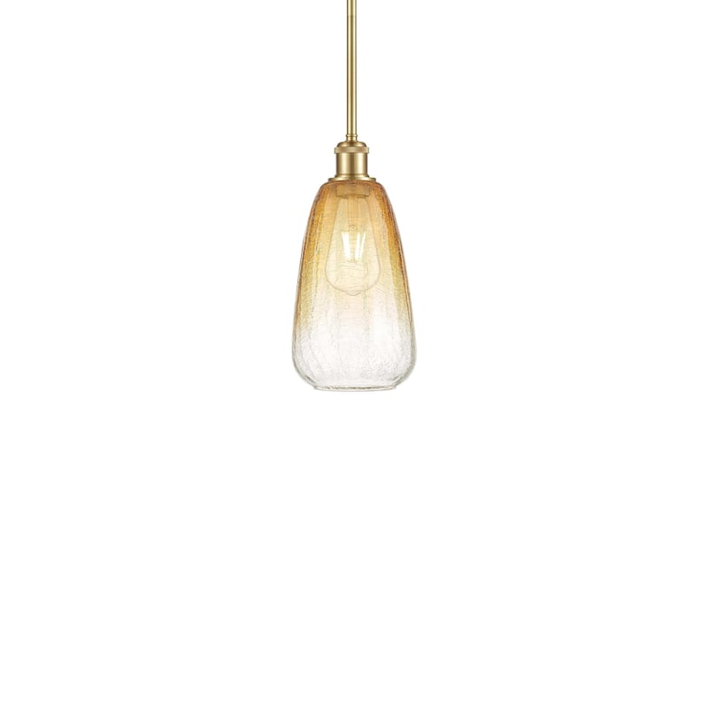 Innovations Lighting 516-1S-13-6 Brookhaven Almond Pendant Brookhaven - Satin Gold / Amber