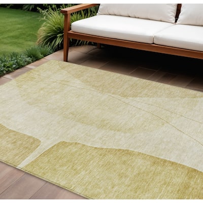 HomeRoots Abstract Transitional Rectangle Outdoor Rug