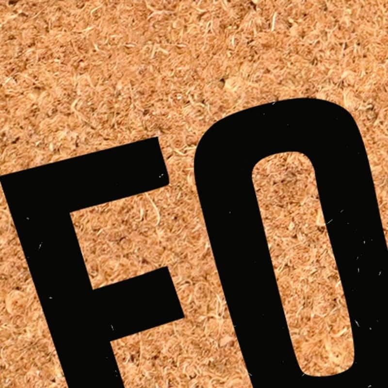 HomeRoots 17" X 29" Natural And Black Football Fall Outdoor Coir Door Mat - 17.00' X '29.00
