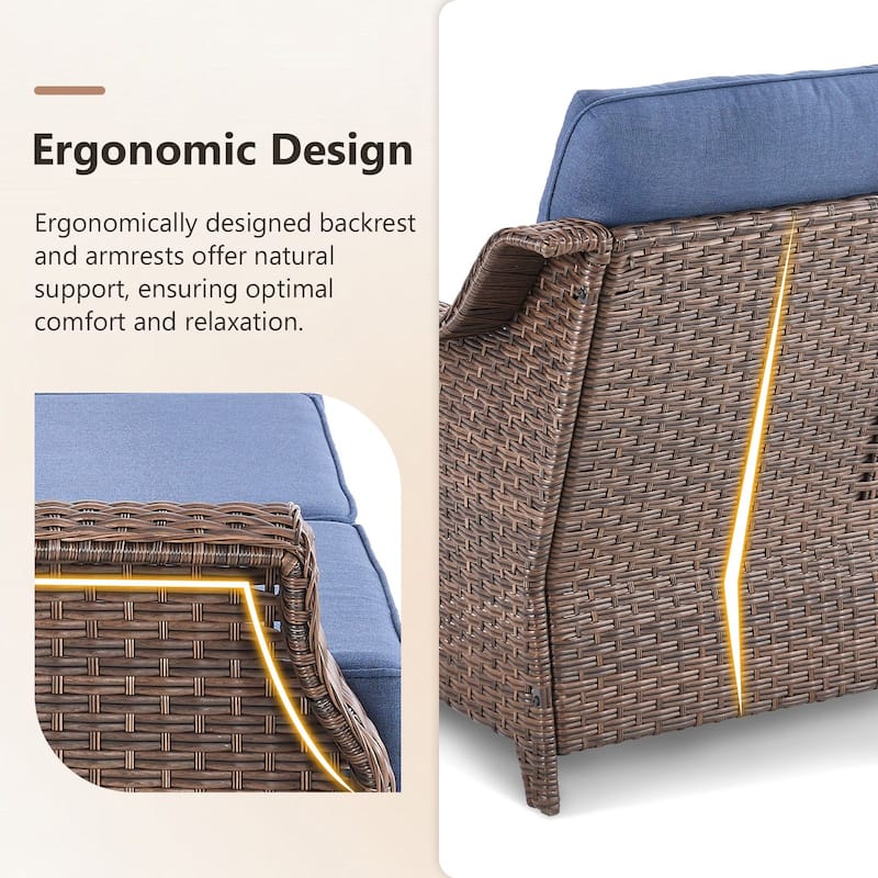 Gymojoy 75'' 3-Seat Paito Wicker Sofa with 6-Inch Ultra-Plush Cushions & Water-Resistant Olefin Fabric