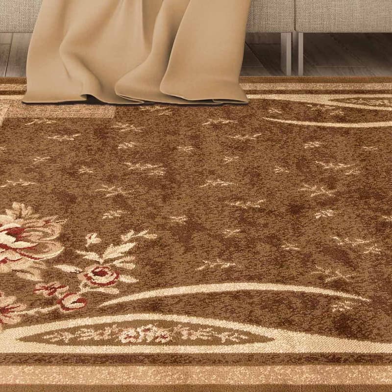 Superior Minimalist Modern Floral Power-Loomed Indoor Area Rug