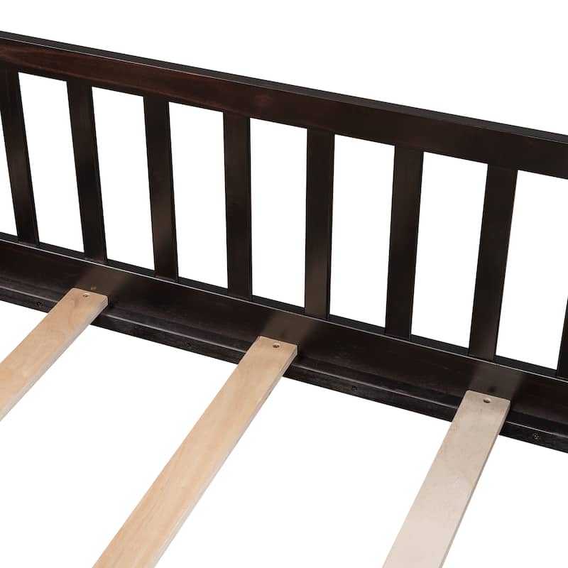 Floor Platform Bed with Fence and Door