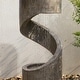 preview thumbnail 18 of 34, 32-Inch Modern Polyresin LED Spiral Outdoor Fountain With Small Planter by Glitzhome