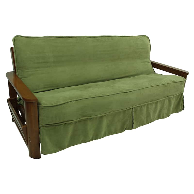 Microsuede Corded Full-Size 8-10 Inch Thick Futon Slip Cover - Full - Sage