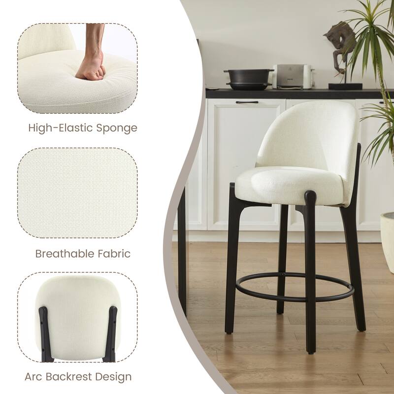 set of 4 Upholstered Counter Height Bar Stools