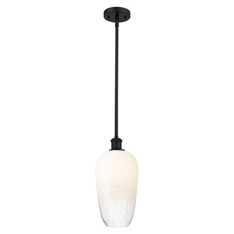 Innovations Lighting Endless Possibilities Ballston - Brookhaven Flute - 1 Light 7" Stem Hung Mini Pendant - Matte Black/Opal