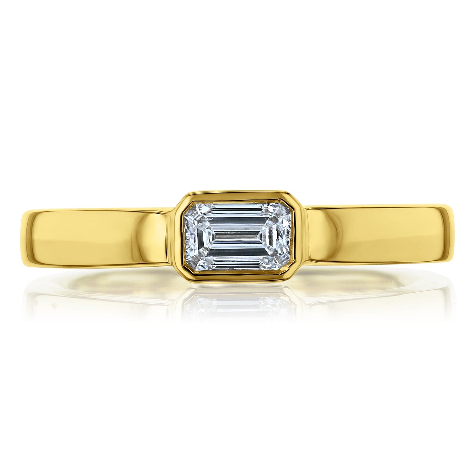 Kobelli 0.33 Carats Emerald Lab Grown Diamond 14k Solid Gold Solitaire Minimalist Elise Ring (DEF/VS)