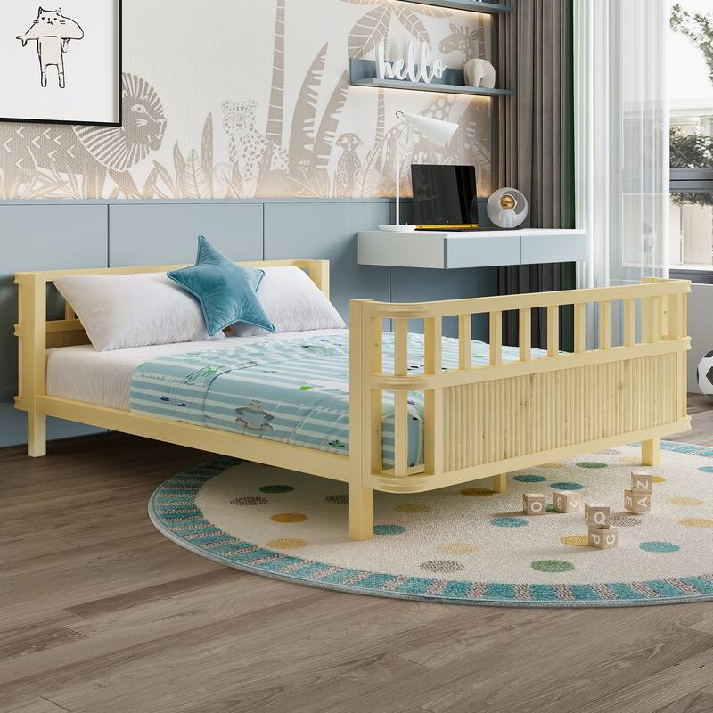 Children's Platform Bed with Removable Iron Railings