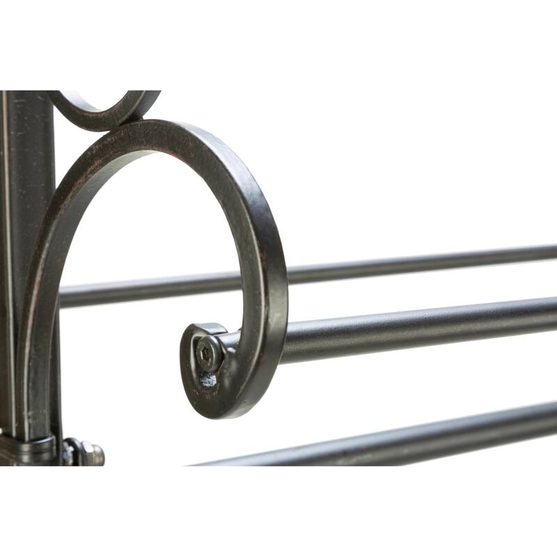 Dark Brown Metal Garment Floor Rack