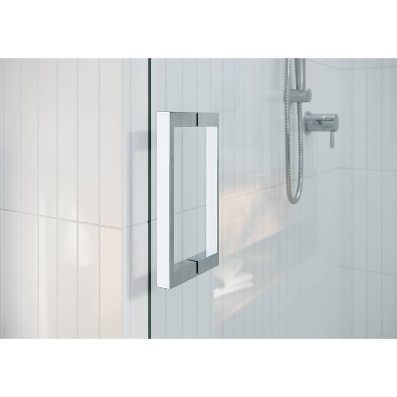 Glass Warehouse 64 in. x 78 in. Sliding Frameless Shower Door with Square Hardware