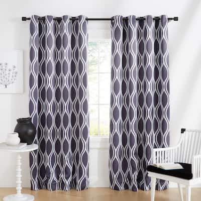 ATI Home Alfie Room Darkening Blackout Grommet Top Curtain Panel Pair