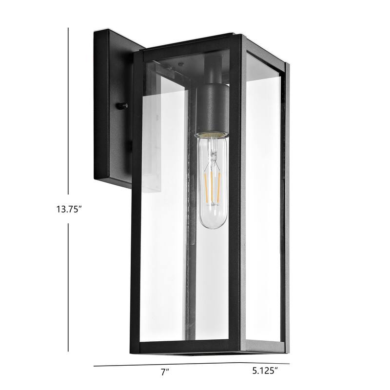 SAFAVIEH Zhelka Outdoor Wall Lantern - 5.1"x7.3"x13.8" - 5Wx7Dx14H