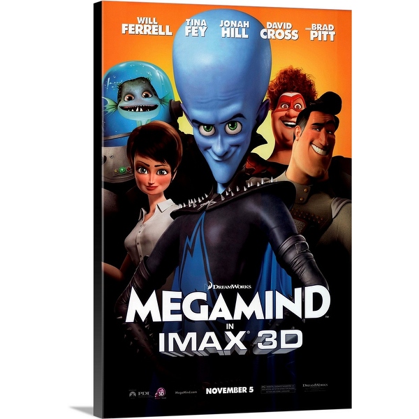 Megamind Canvas Movie Poster Wall Print Semi Gloss 36x24 New hotsell Various Sizes