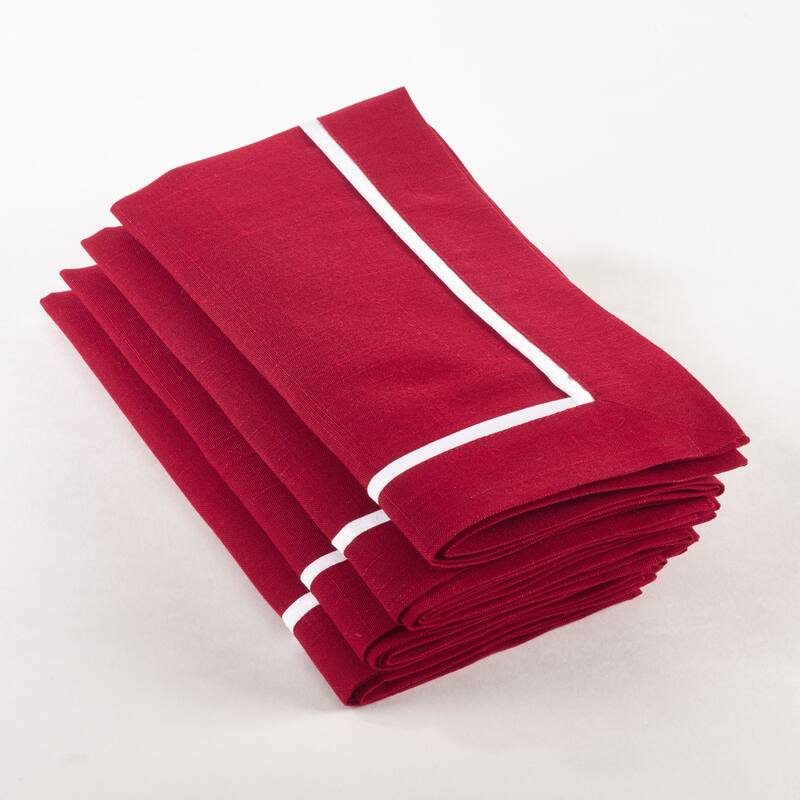 Classic Border Design Napkin - Set of 4 - Red