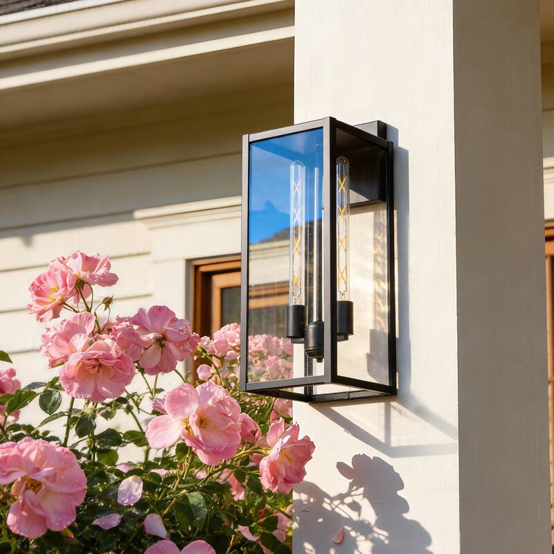 Large Medium Iron Rectangular Outdoor Wall Light