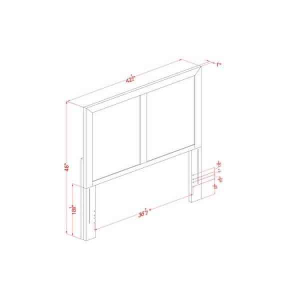 dimension image slide 0 of 2, Pice Transitional Solid Wood Panel Design Headboard by Furniture of America