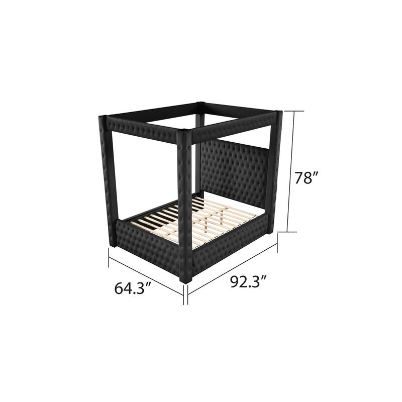 Monica Modern Style Crystal Tufted 4PC/5PC Vanity Bedroom Set Made with Wood