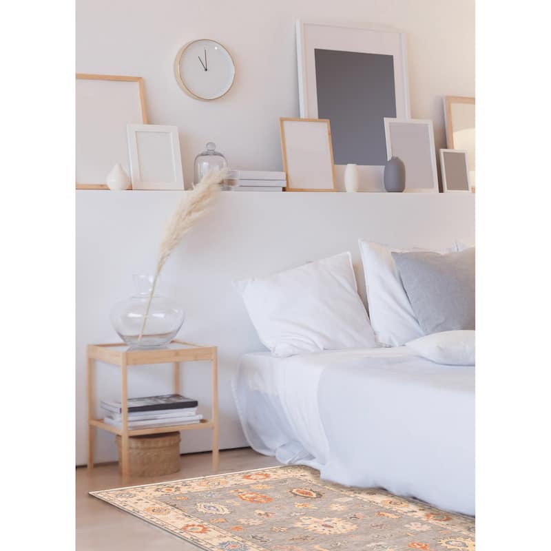 ECARPETGALLERY Hand-knotted Modern Oushak Grey Wool Rug - 5'0 x 7'11