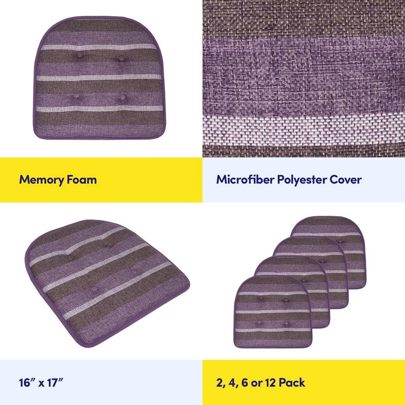 Bradford Striped U Shaped Memory Foam Chair Pad