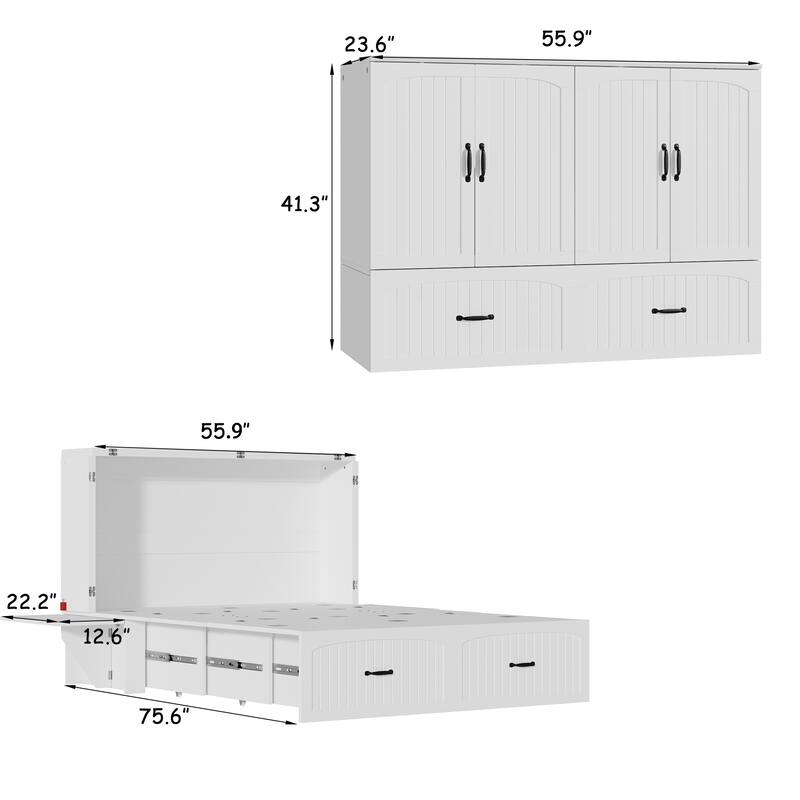 Multifunctional Murphy Bed Cabinet for Small Spaces, Storage & Comfort