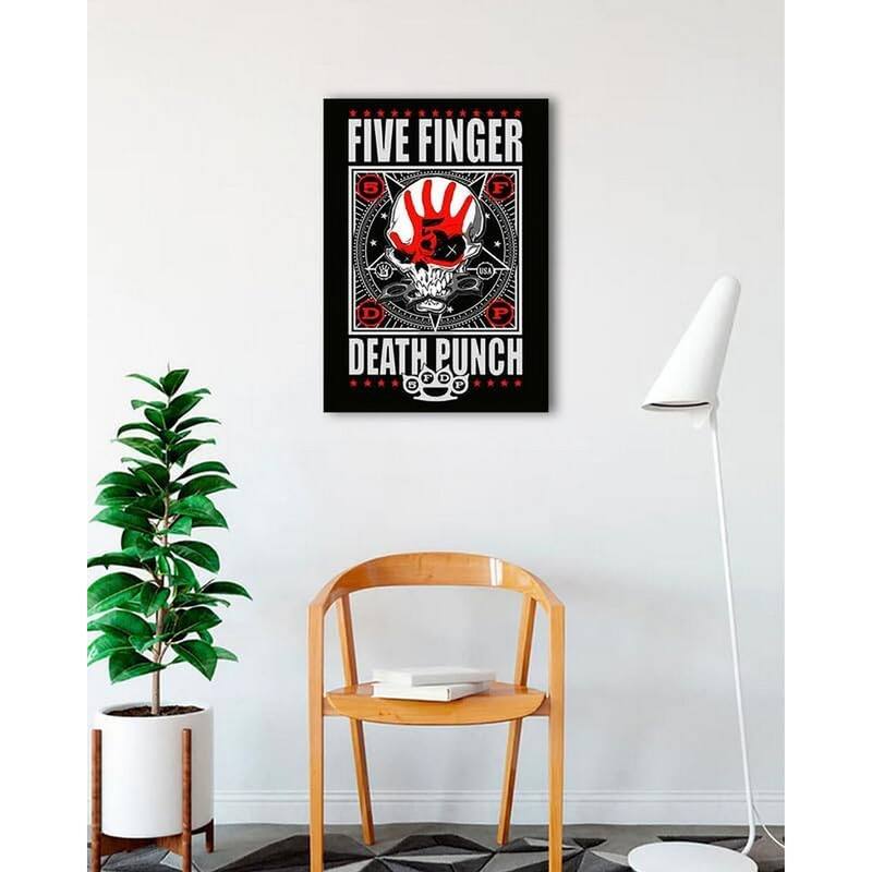 Five Finger Death Punch Red Hand Skull Art Poster - 24 x 36 Inch