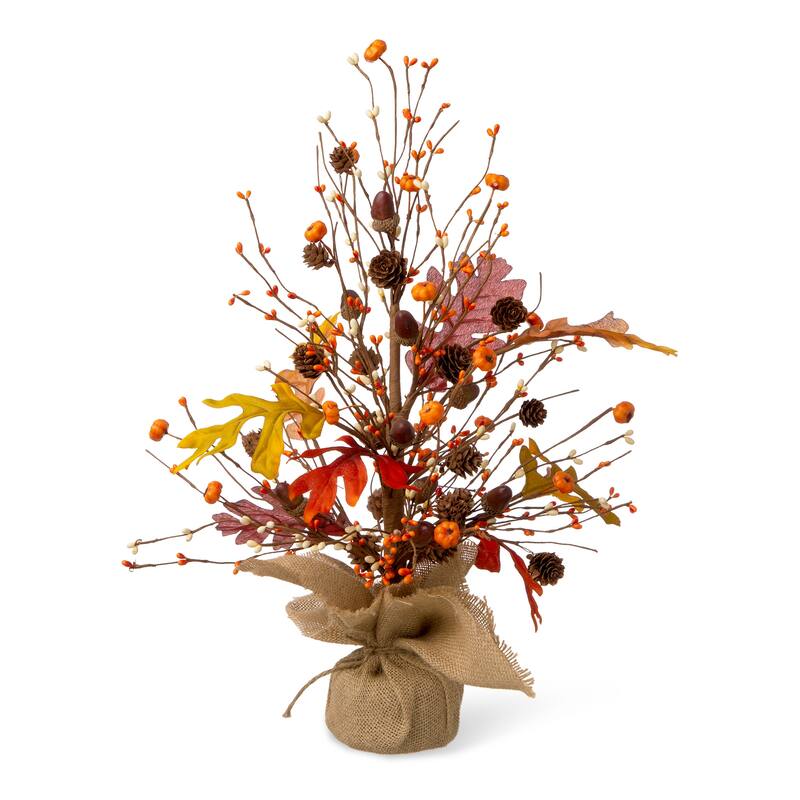 Glitzhome 20"H Berry Leaf Table Tree Fall Harvest Centerpieces