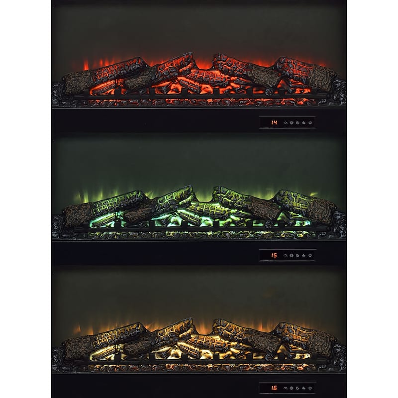 Havering 71-Inch TV Stand Fireplace Media Console Dark Pine