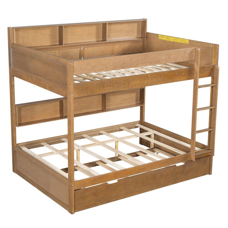 Bunk Bed with Trundle & Dual-Side Storage Shelves by Harper&Bright Designs