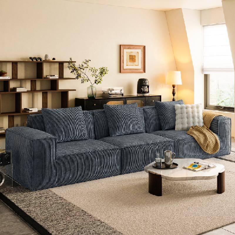 Convertible Tofu Block Sofa Floor Sofa Bed - Grey