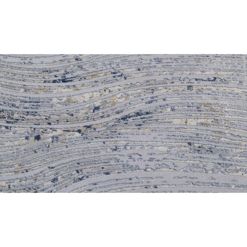 Abstract Dirilis Berber Blue Light Grey Rug