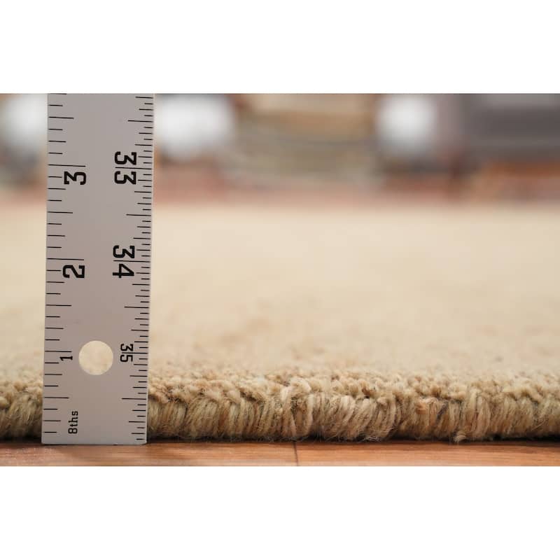 Hand Knotted Oriental 100% Wool Carpet Modern Solid Brown Gabbeh Area Rug - 9' 11'' X 8' 5''