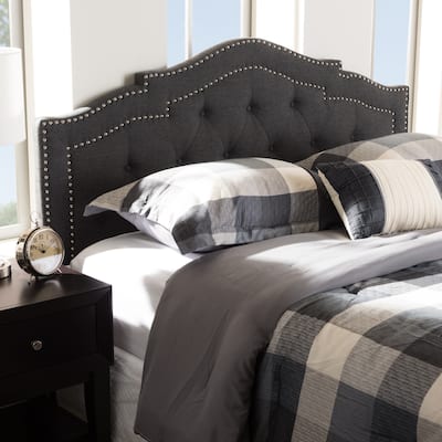 Queen Size Headboard - Dark Grey Fabric Upholstered Headboard, Contemporary Design, Adjustable Height