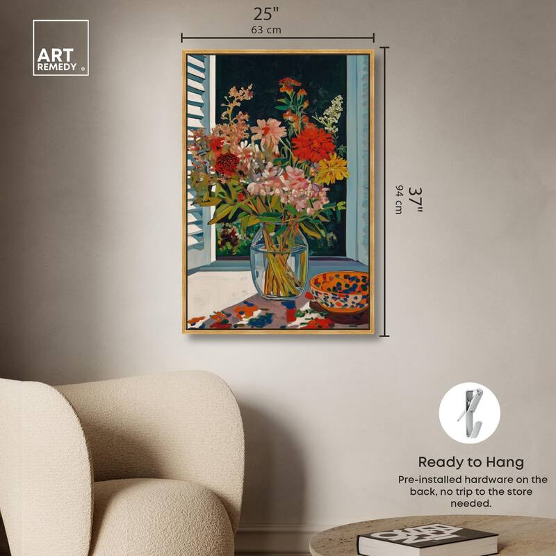 Vase on a Windowsill Canvas by Art Remedy