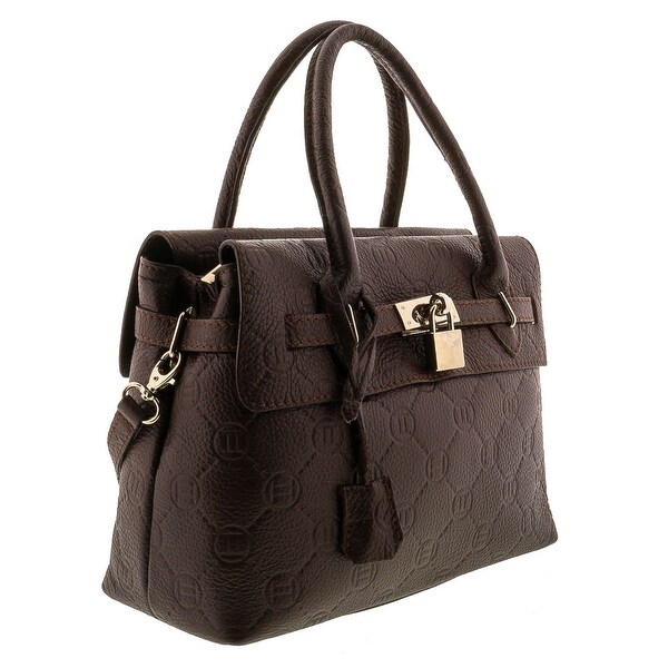 HS8025 TP RAFA Leather Satchel/Shoulder Bag - Taupe - 11.5-9-4.5
