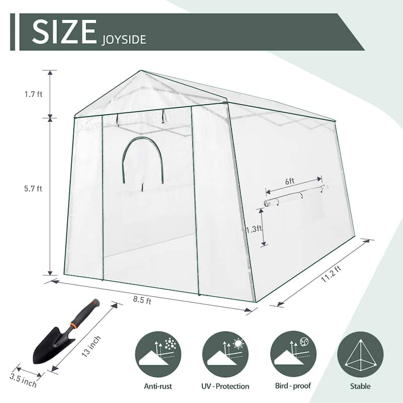 Cozywor Outdoor White Pop-up Walk-in Greenhouse