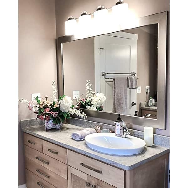 slide 2 of 48, Pendleton Nickel Framed Vanity Mirror