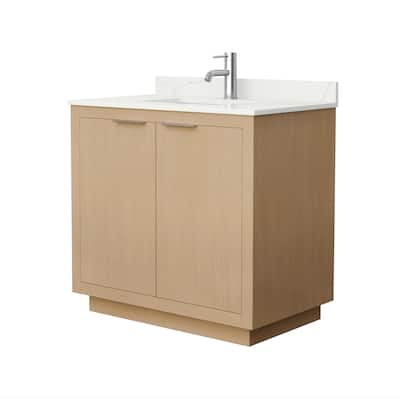 Maroni 36-inch Single Vanity, Single Hole Quartz Top
